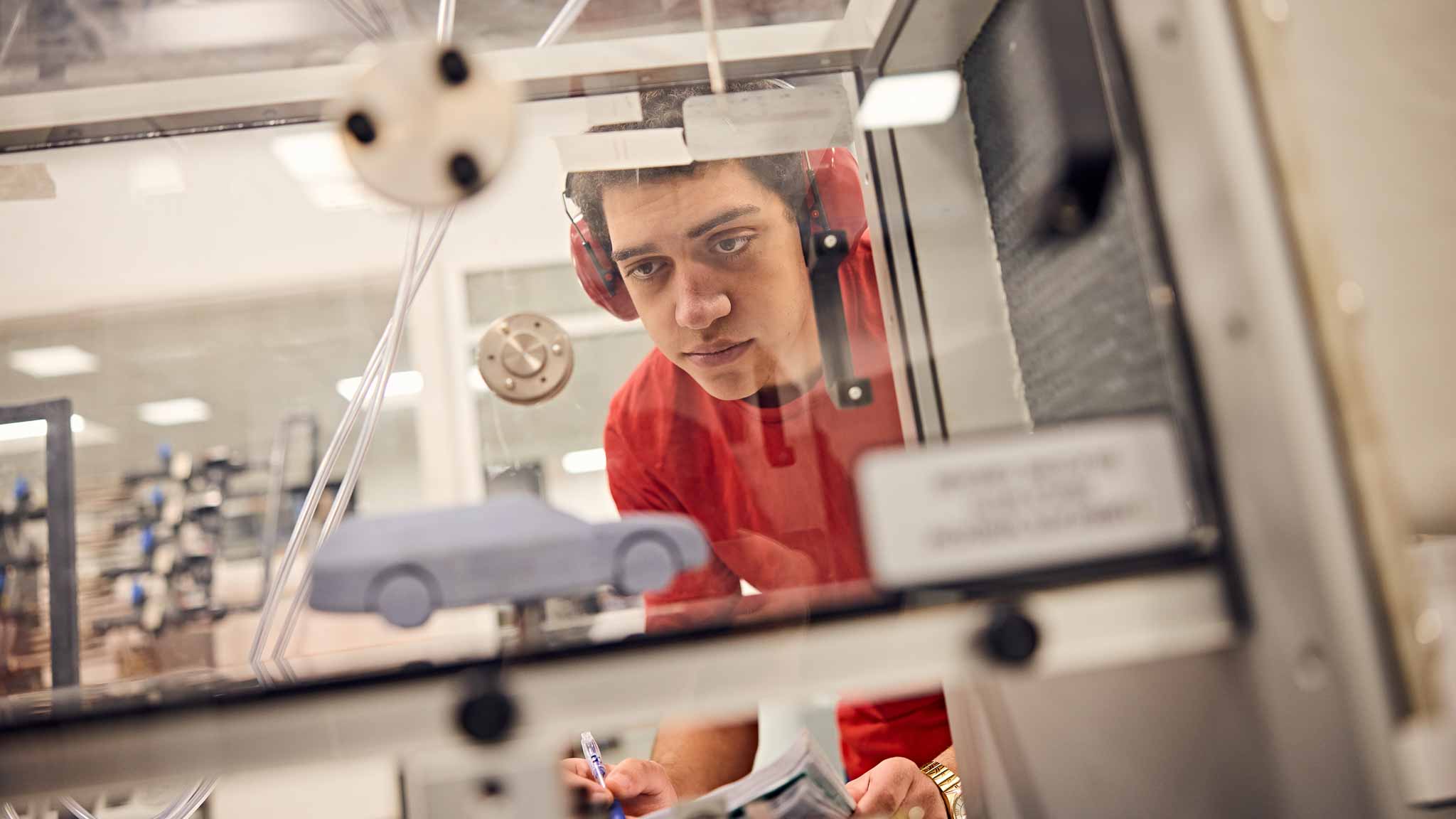 Student in Engineering lab