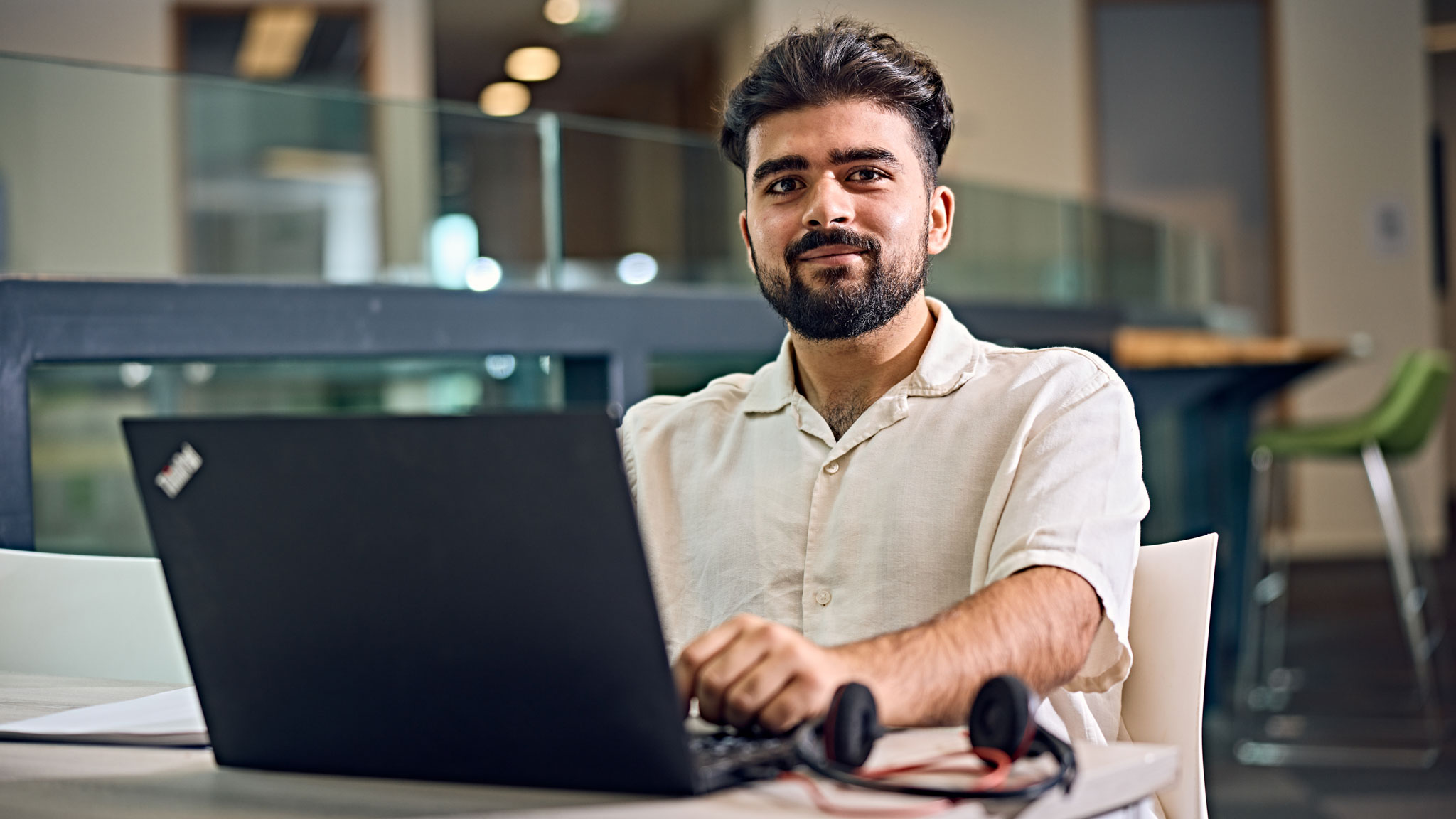 Student with laptop