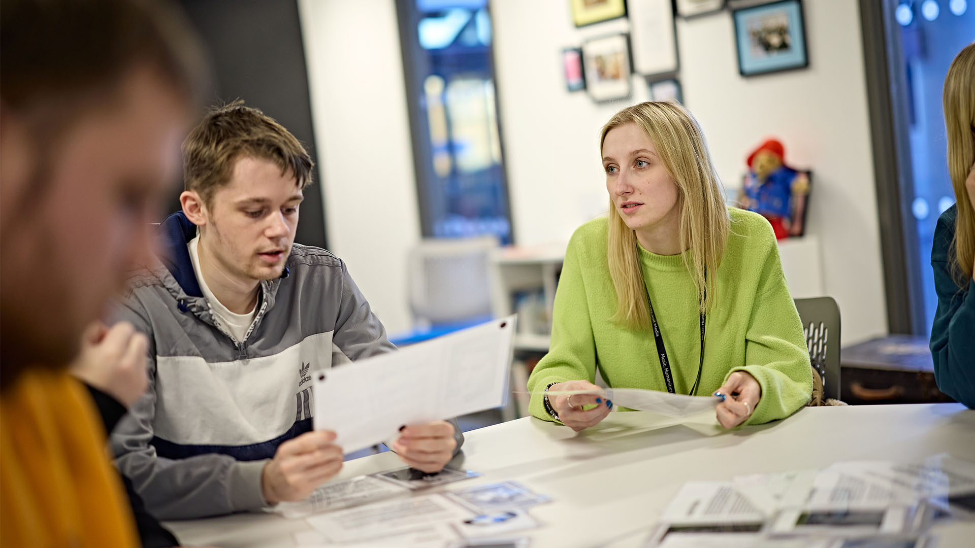 Students having a discussion in a history lesson