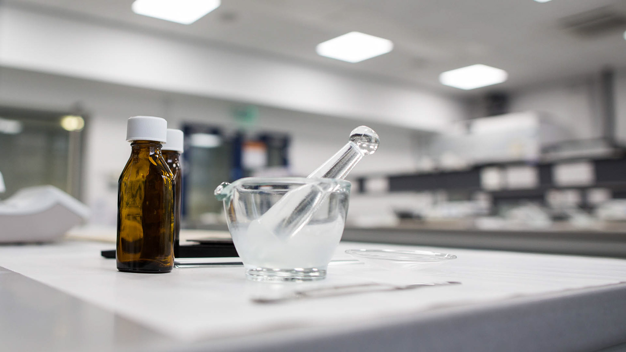 Ingredients used in a pharmaceutics lab