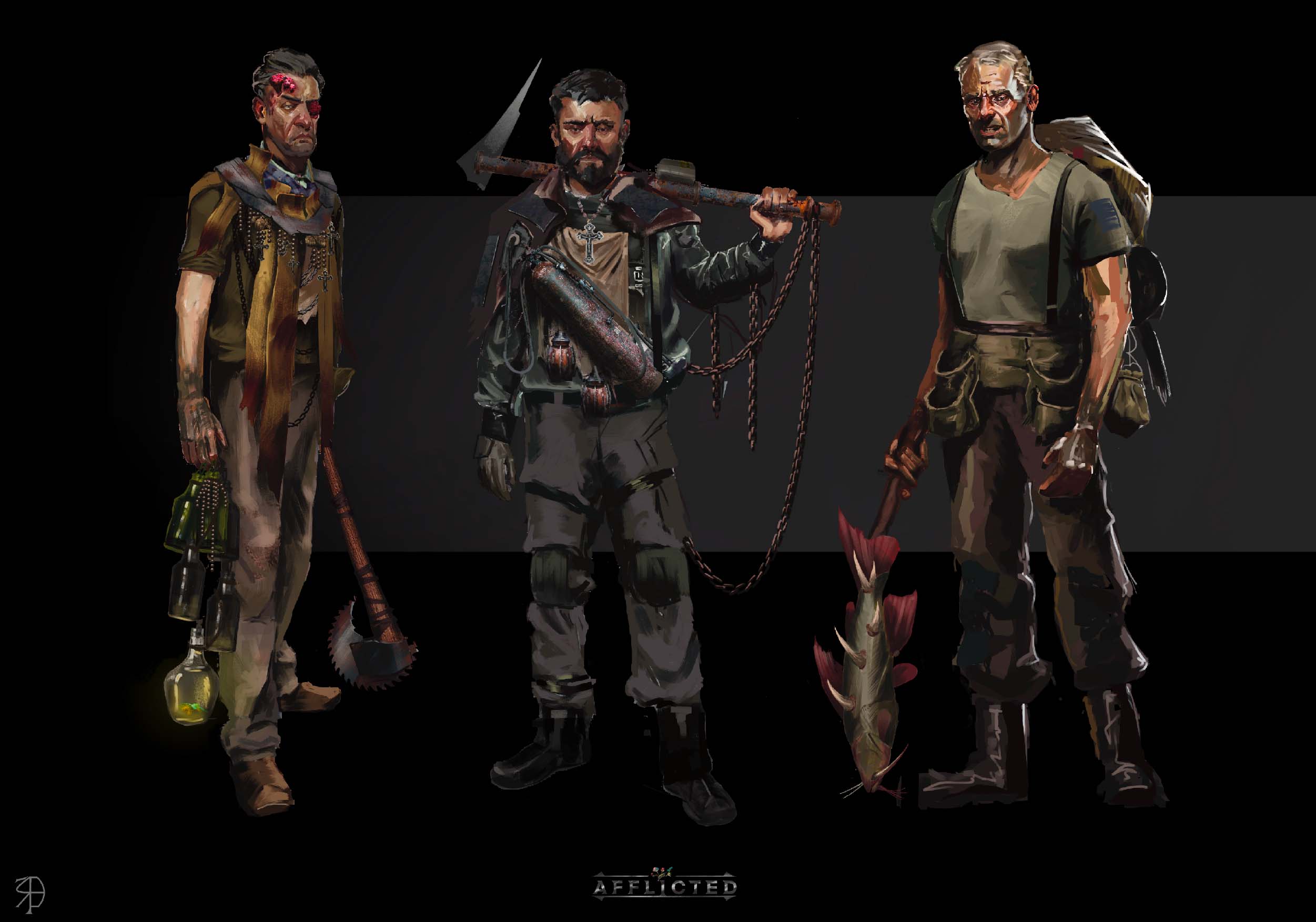 Student fine art work of dystopian soldiers