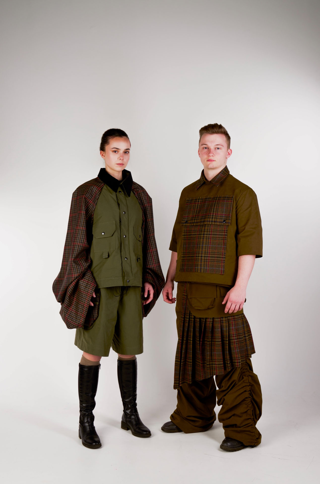 Student fashion design featuring tartan clothing