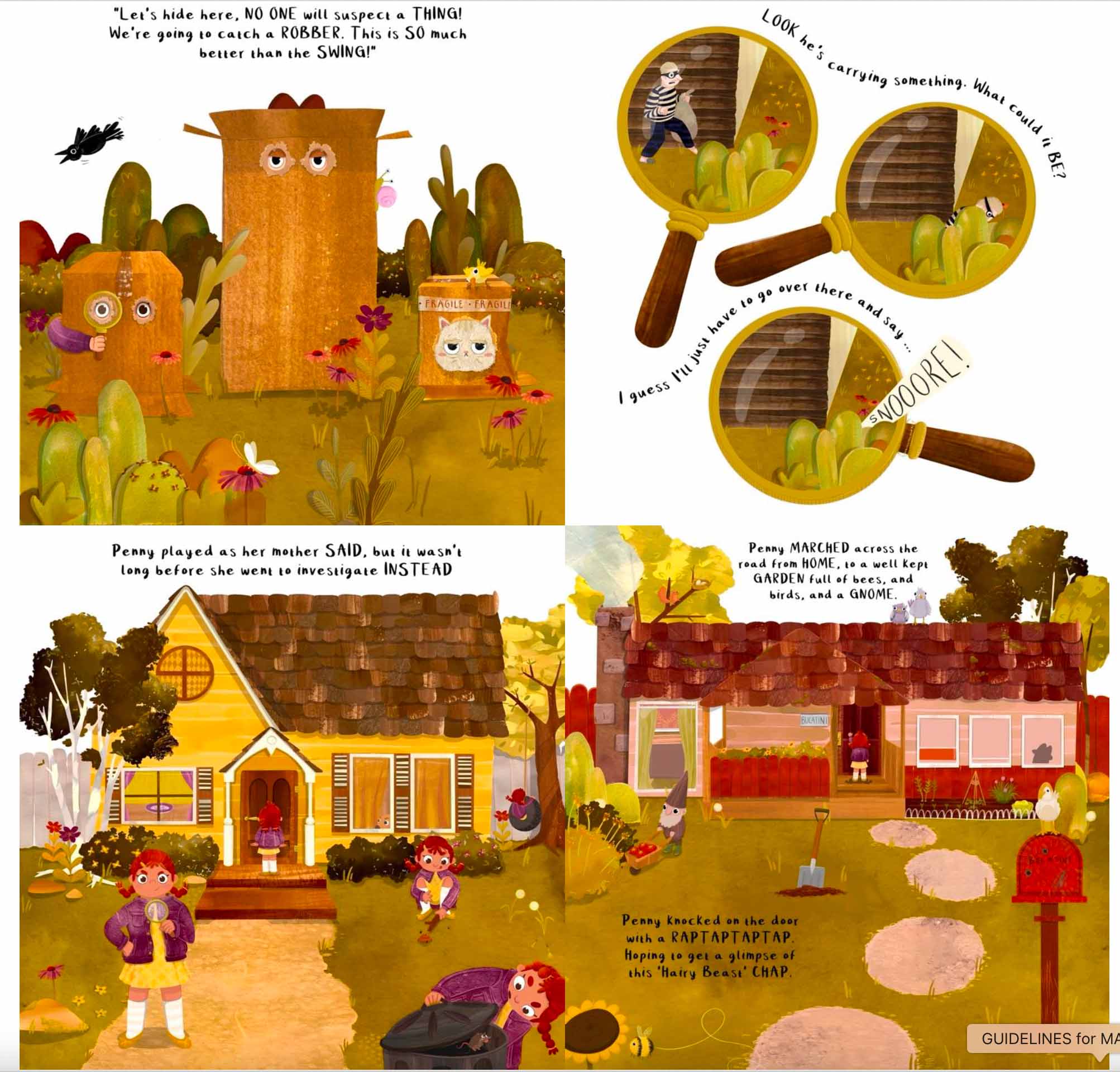 Student artwork of a children's book