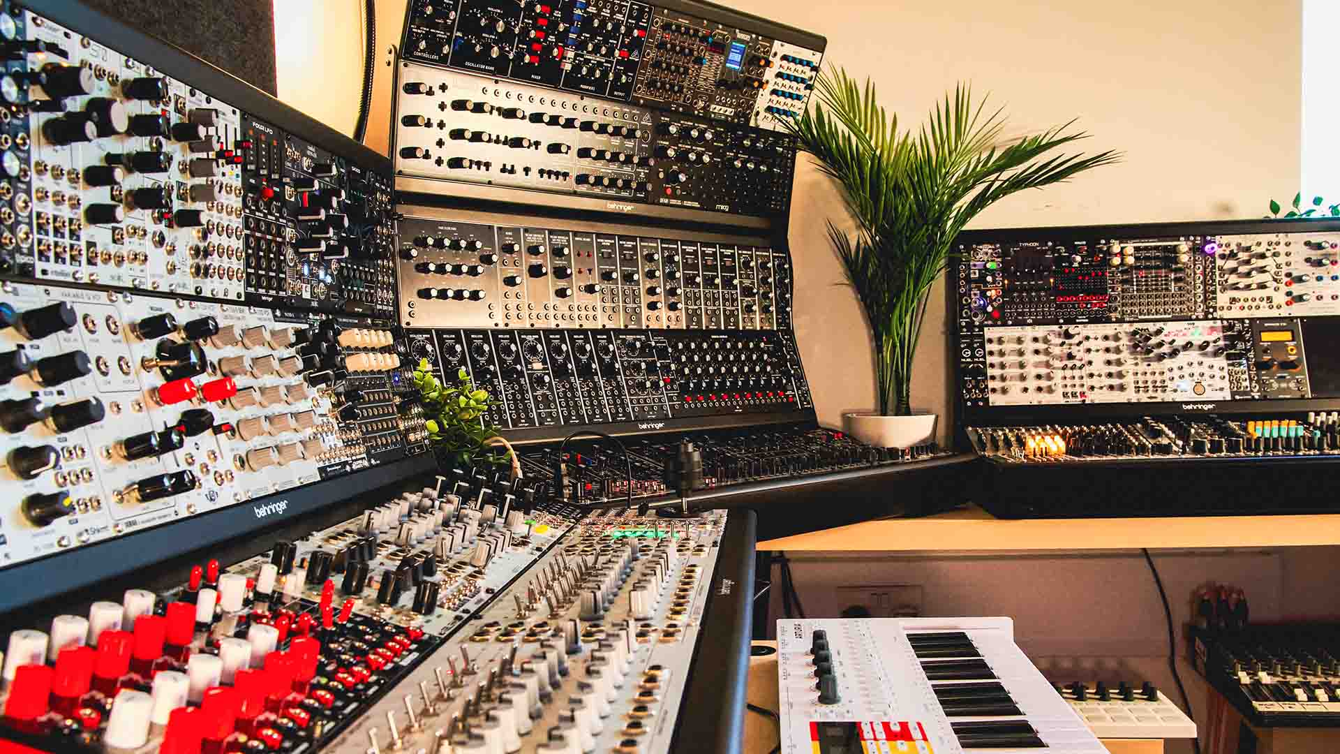 Modular synthesiser setup in our Songwriting and Producer Room