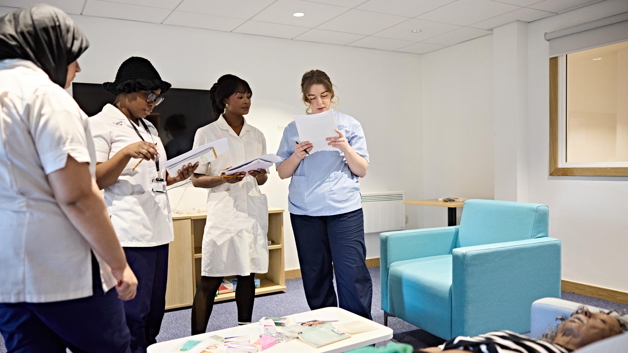 Primary, Community and Social Care Nurses attending to a maniken